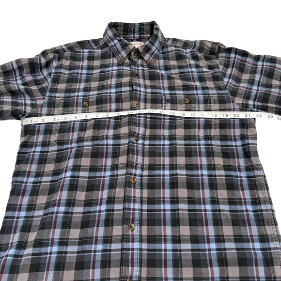 Carhartt Trumbull Long Sleeve Plaid Flannel Button Down Shirt Men's Size L - Picture 6 of 7